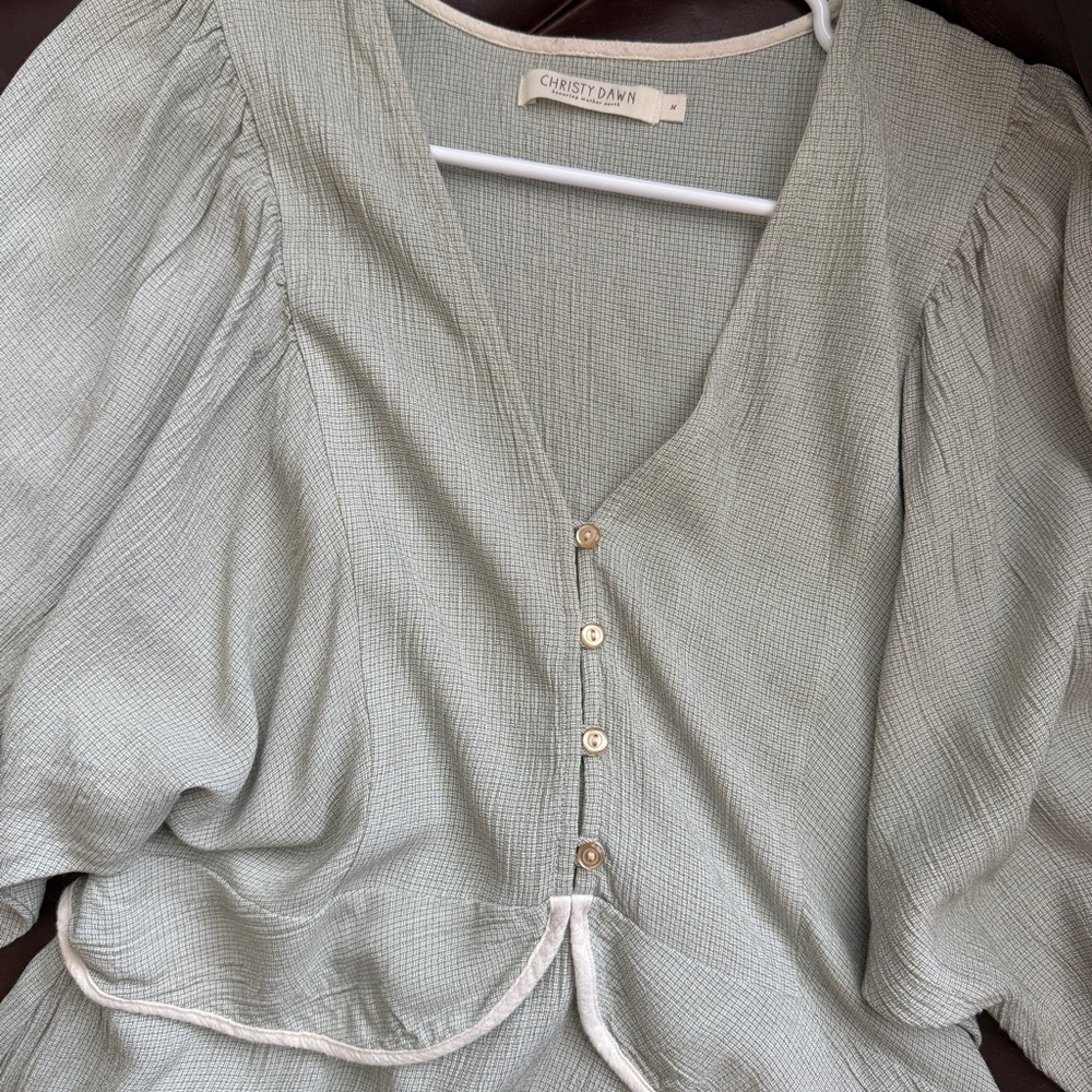 Christy Dawn Light Sage Textured Dolman Sleeve Dress